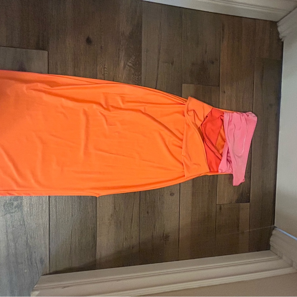 Vibrant Orange and Pink Dress